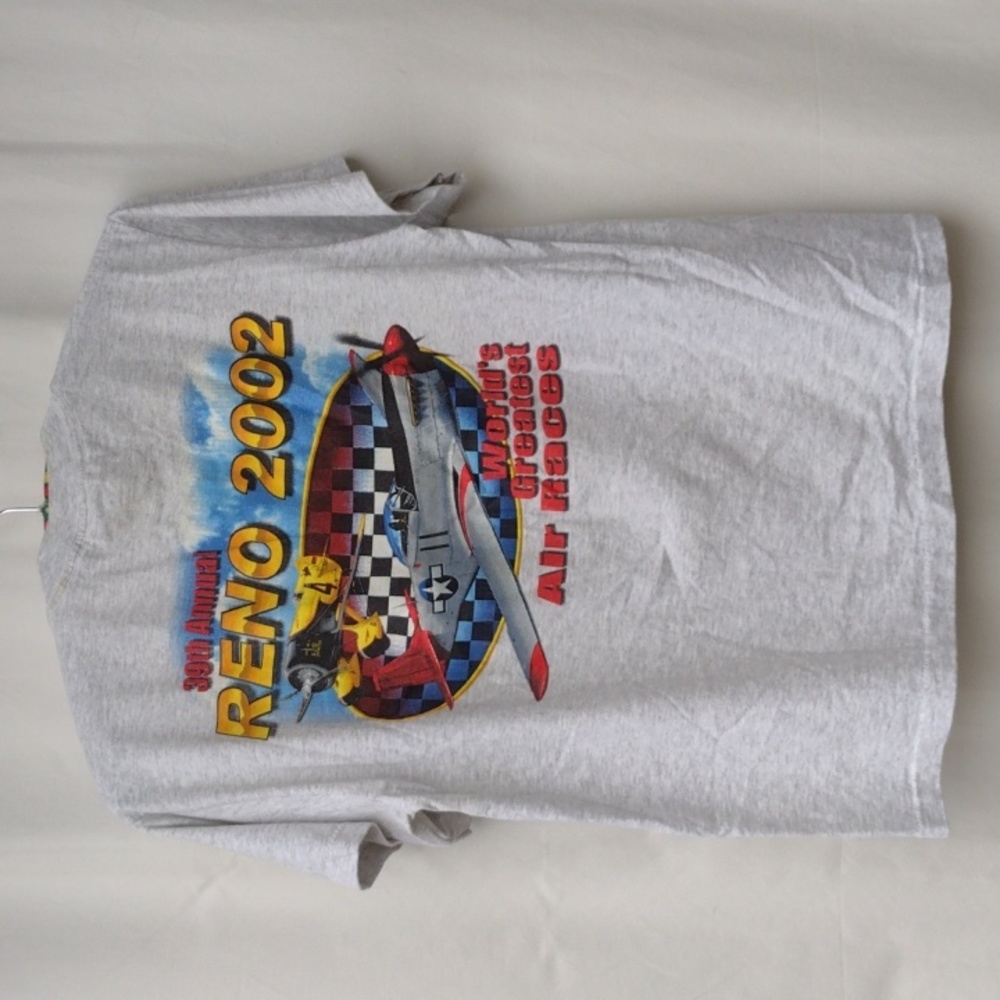 2002 Allsport Heavyweight  Heathered Gray Reno Air Races T-shirt Men's Large